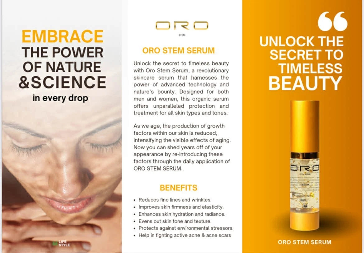 ORO Gold Serum – Brightening & Hydrating Luxury Facial Serum, 30ml
