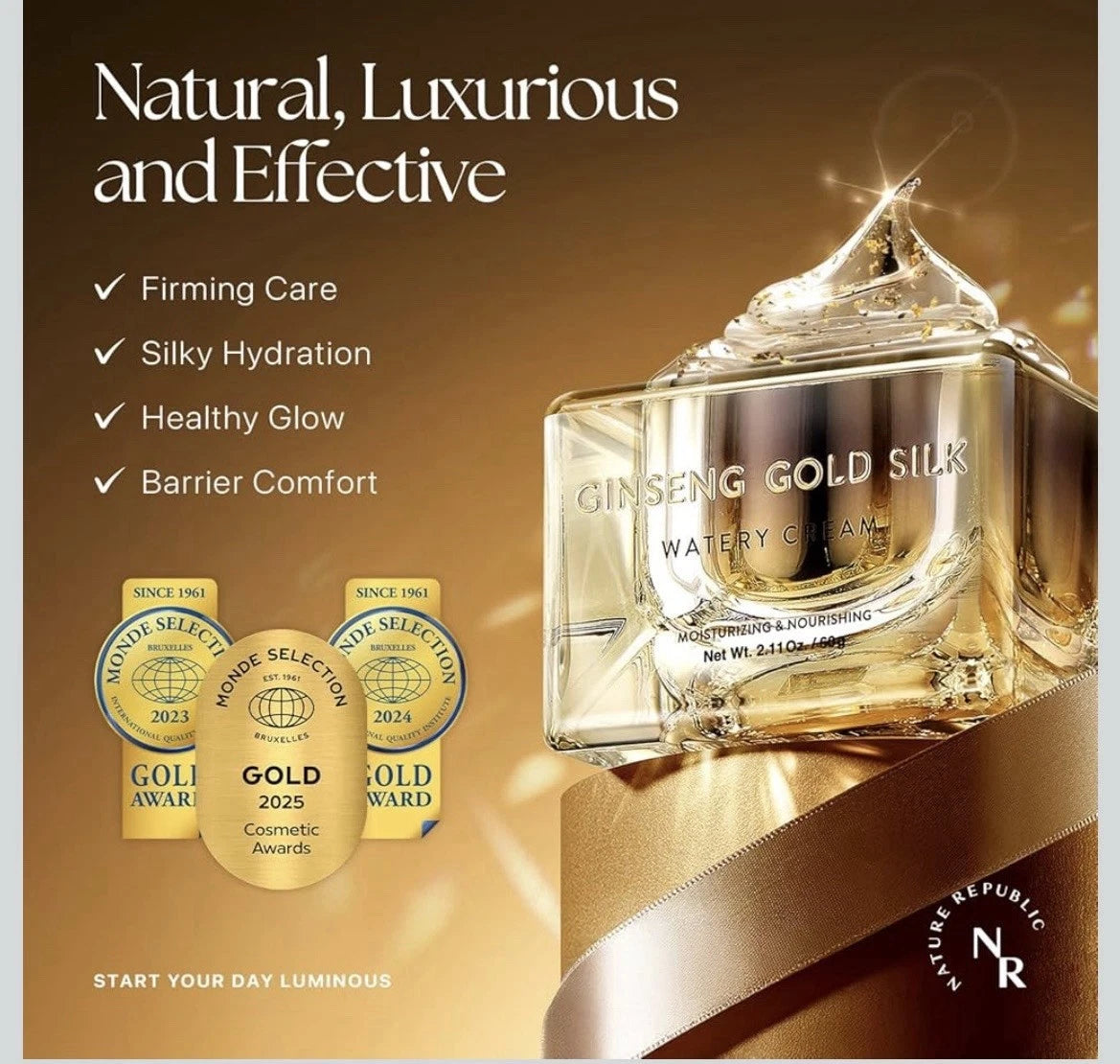 Nature Republic Ginseng Gold Silk Watery Cream 2.50z/70.8g